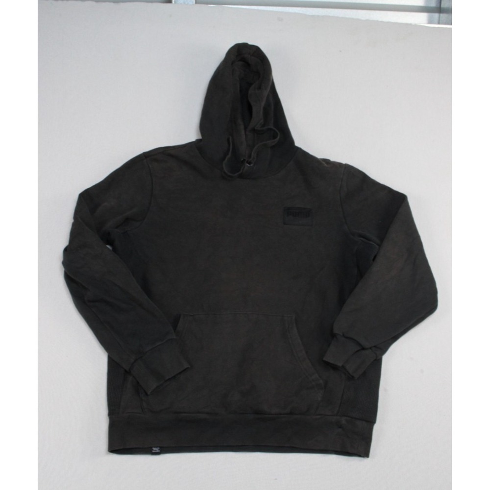 Puma Men Black Sweater Hoodie Long Sleeve Spell Out Size Medium